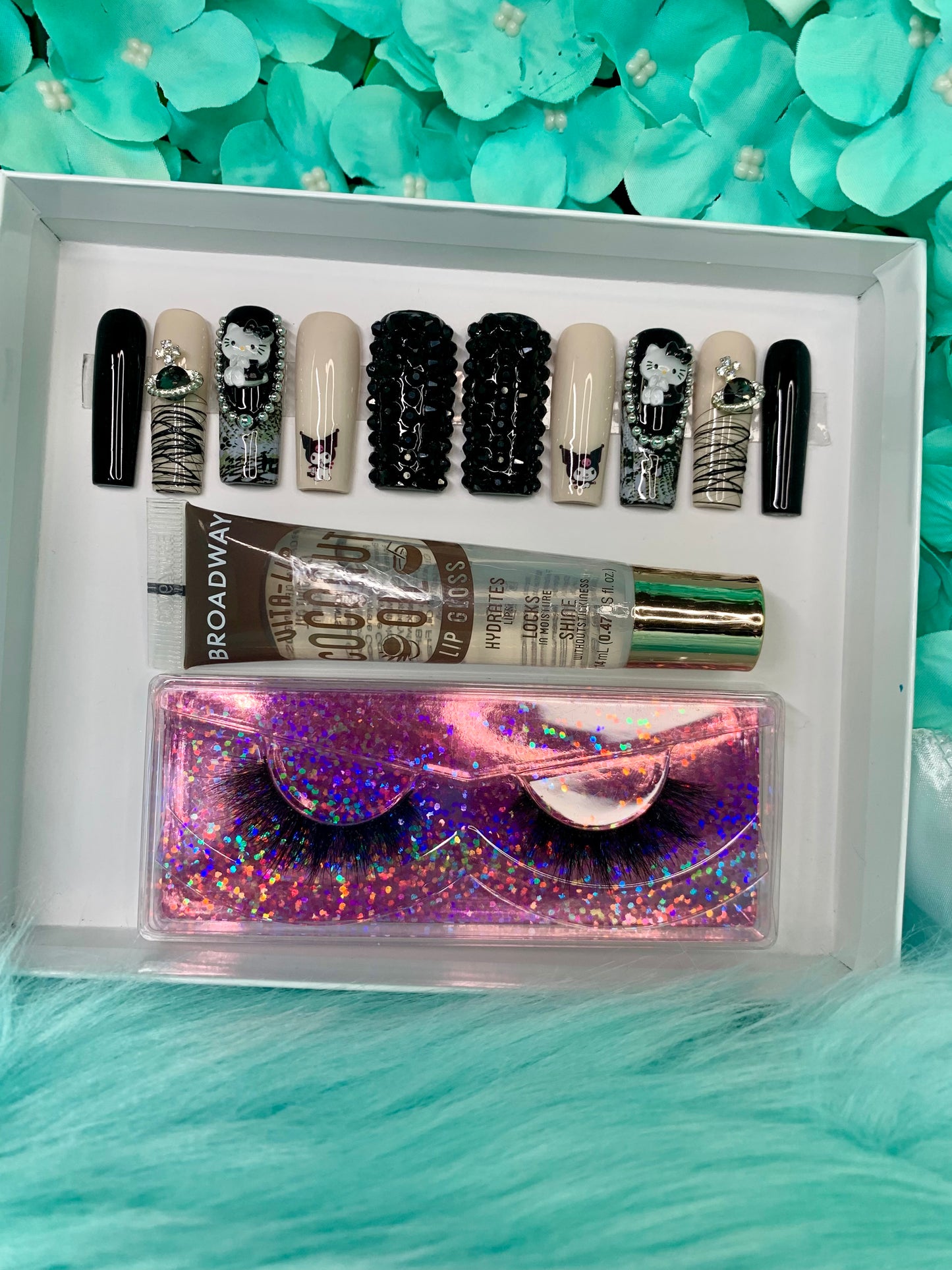 MEOW Night Press on nail set