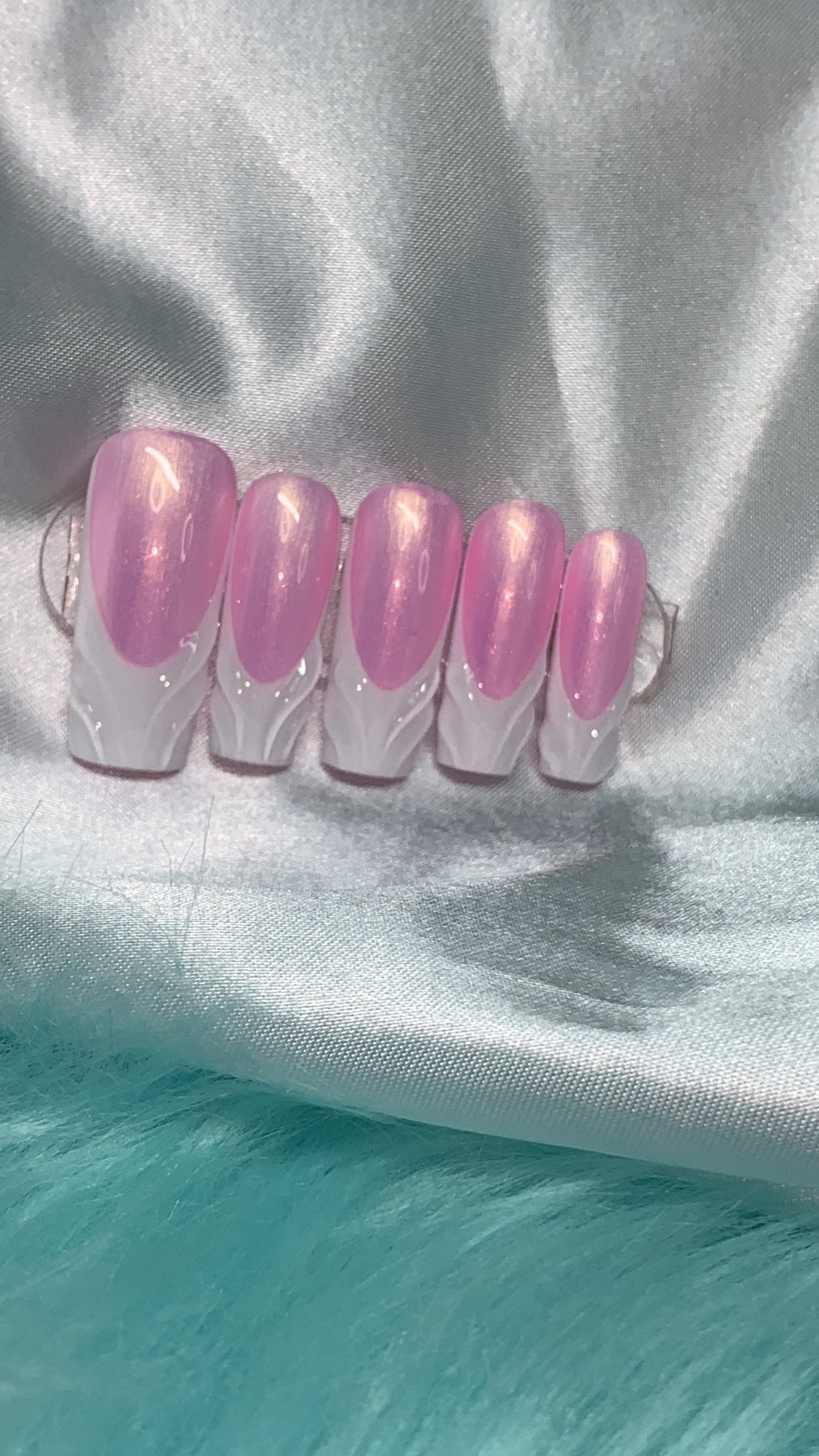 3D French Pearl / press on nail set
