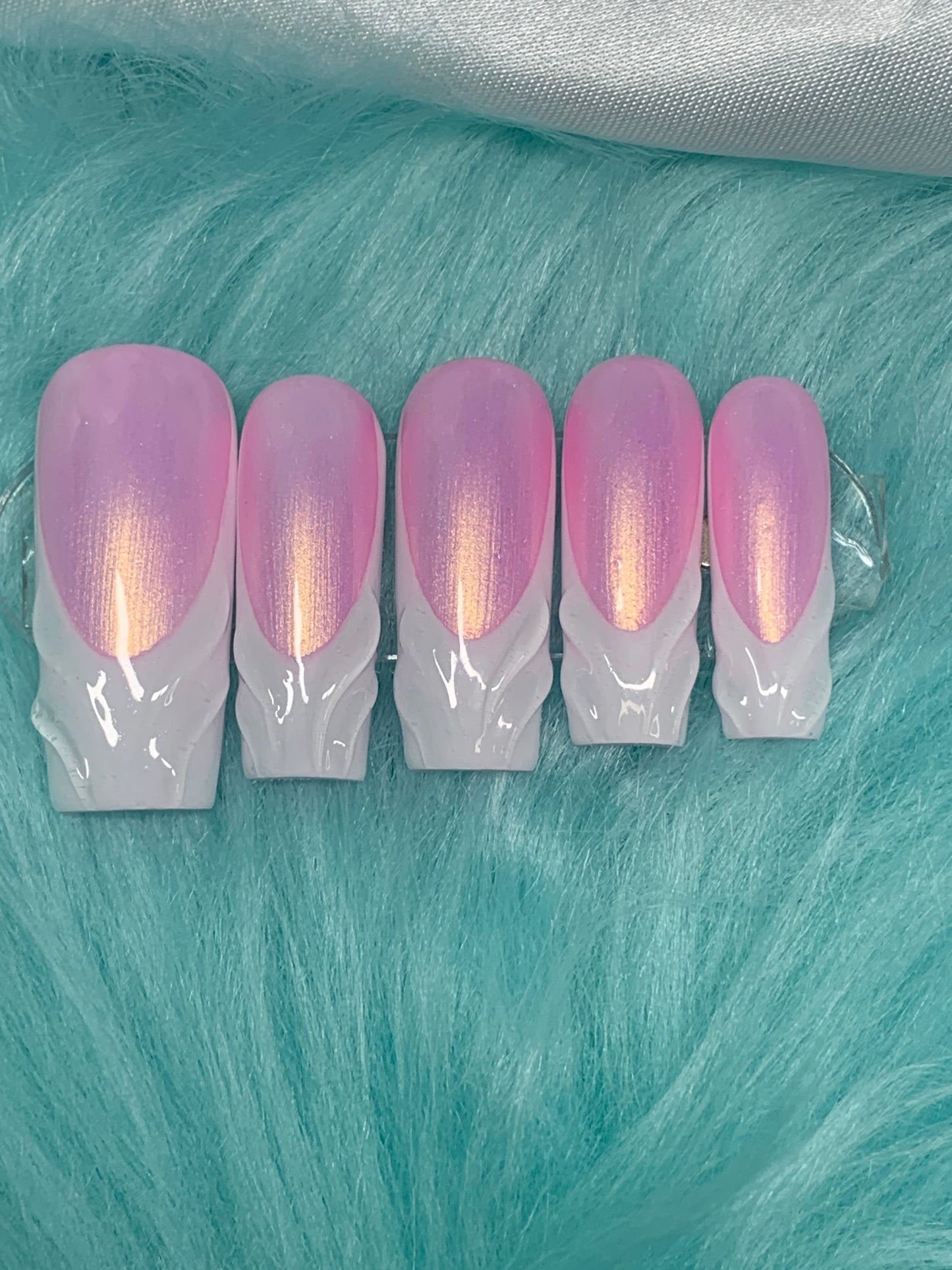 3D French Pearl / press on nail set