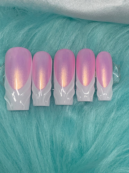 3D French Pearl / press on nail set