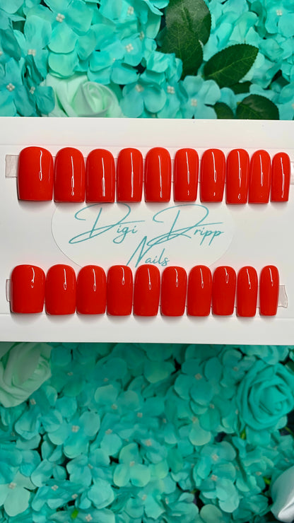 Solid Basic Red 20-Piece Press-On Nail Set