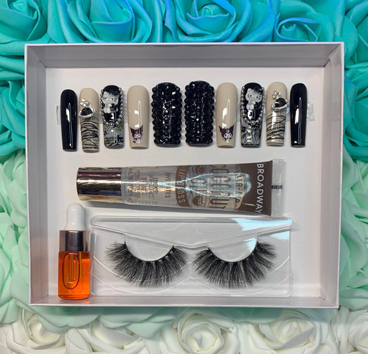 MEOW Night Press on nail set